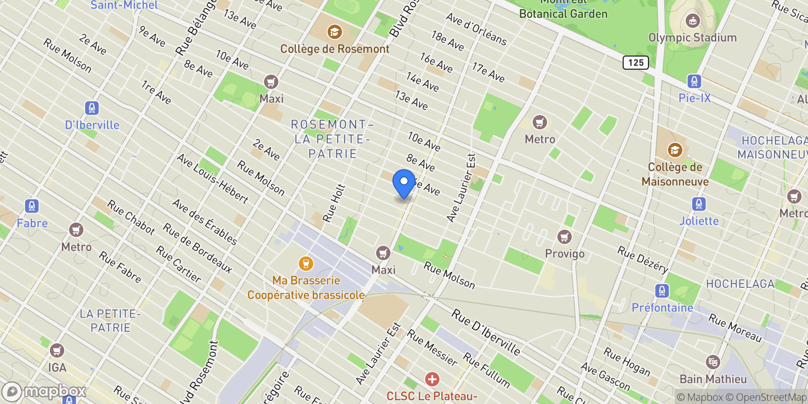 Map showing 5450 4e Avenue, Montréal, Quebec, Canada.