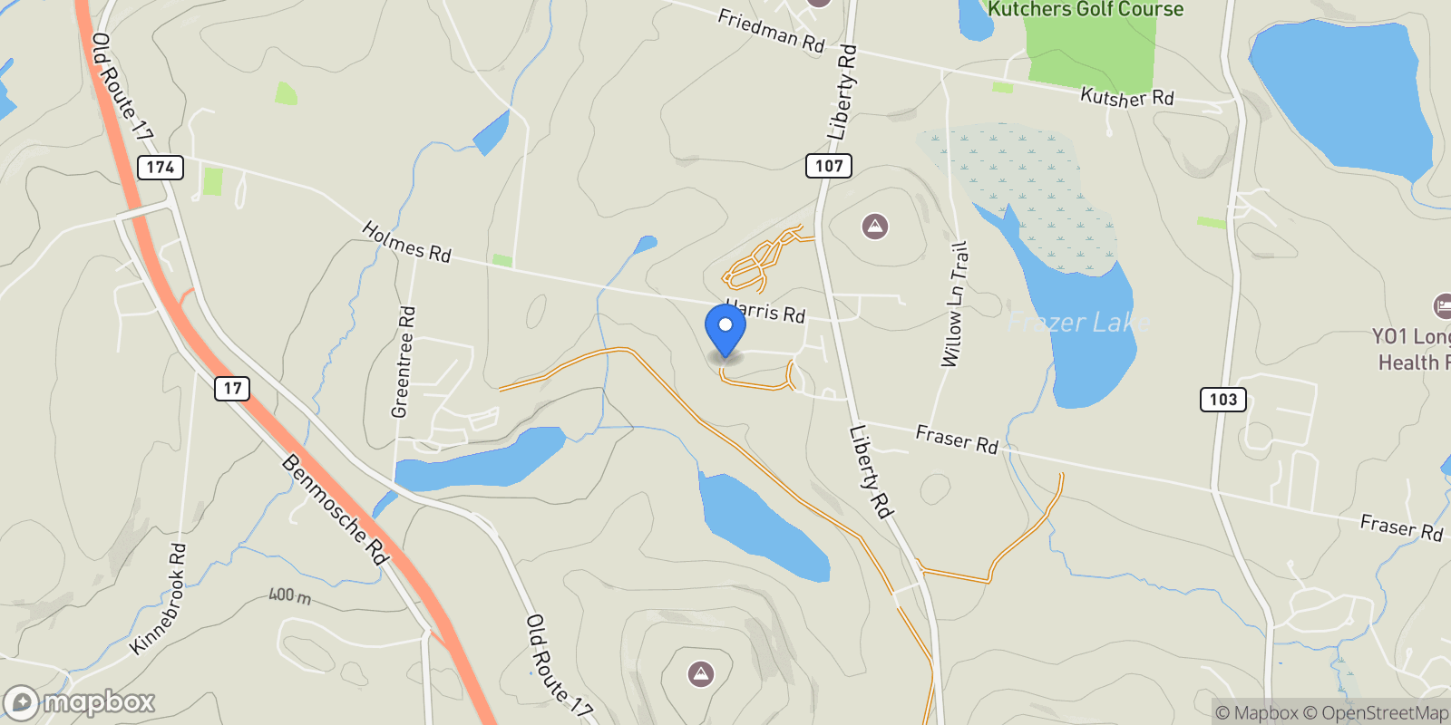 Map showing 401 Harris Road, Monticello, NY 12701, Monticello, New York, United States.