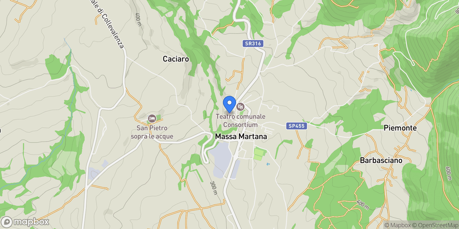 Map showing Massa Martana, Umbria, Italy.