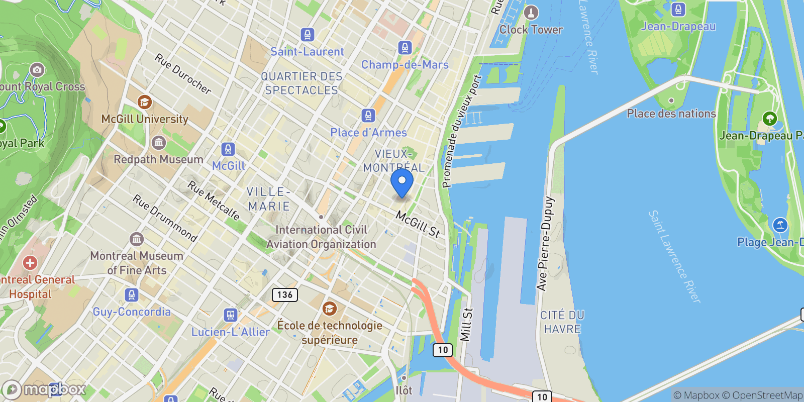 Map showing 373 Rue St-Paul O. #3, Montréal, Quebec, Canada.