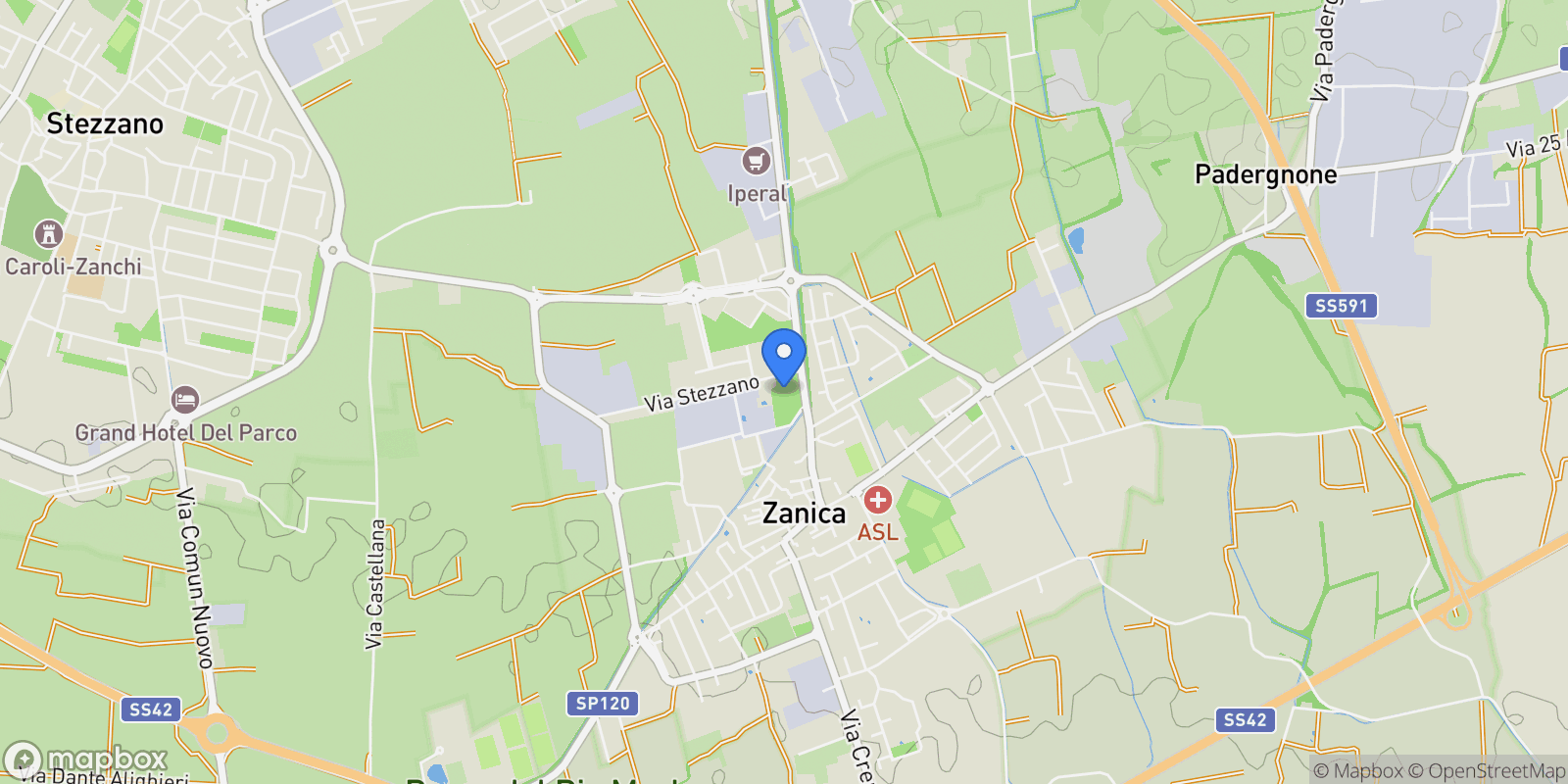 Map showing Zanica, Lombardy, Italy.