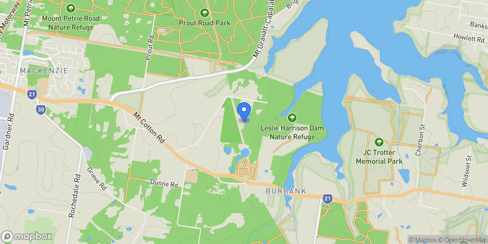 Map showing 89 Oakridge Street Burbank, Brisbane, QLD, Burbank, Queensland, Australia.