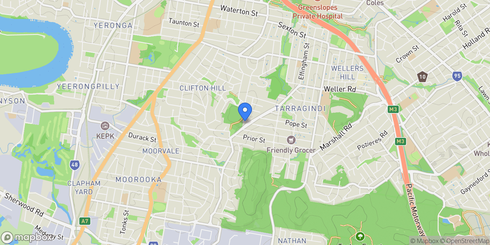 Map showing 174 Tarragindi Road Tarragindi, Brisbane, QLD, Brisbane, Queensland, Australia.