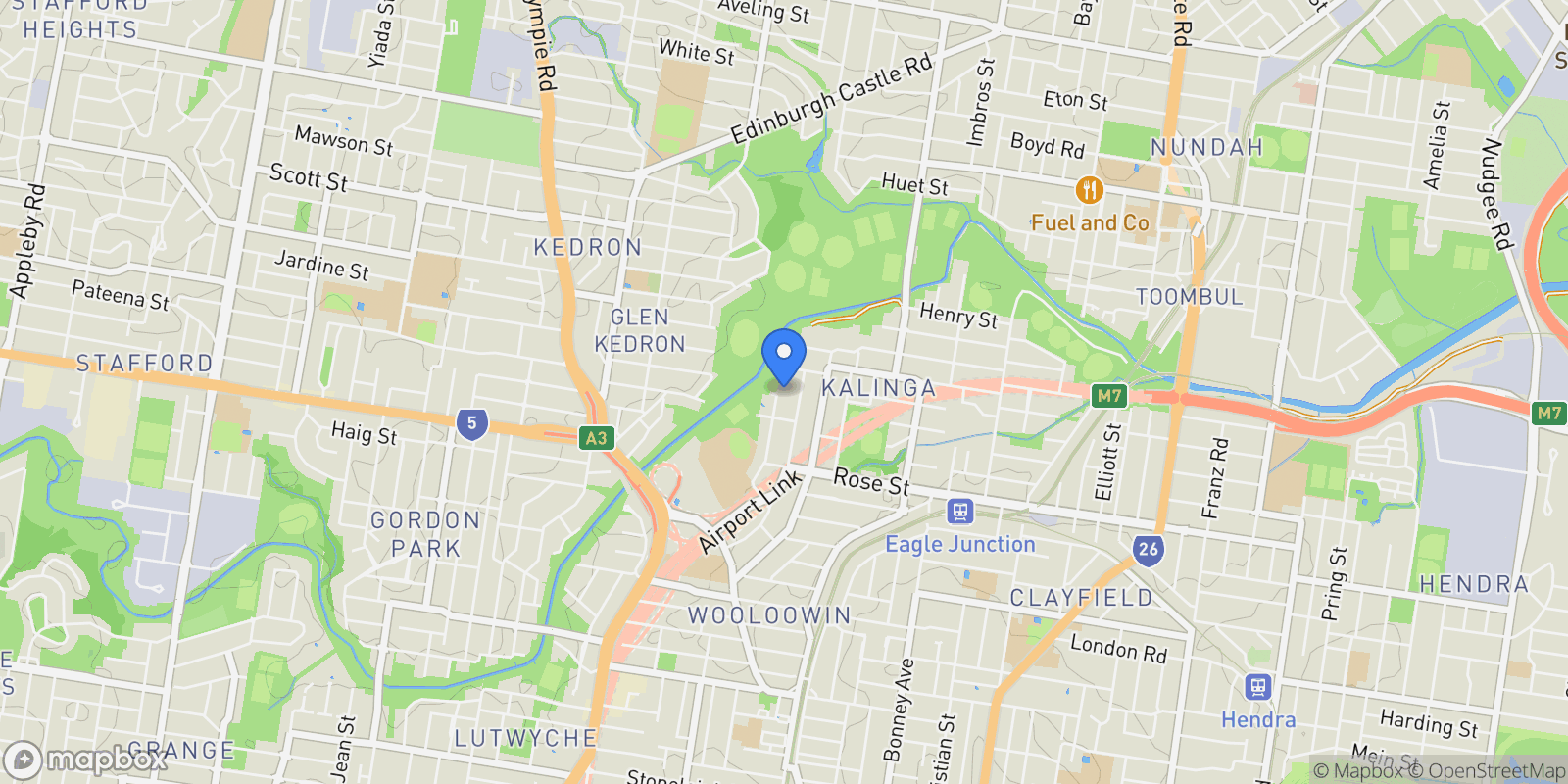 Map showing 87 Gorman Street Kalinga, Brisbane, QLD 4030, Brisbane, Queensland, Australia.