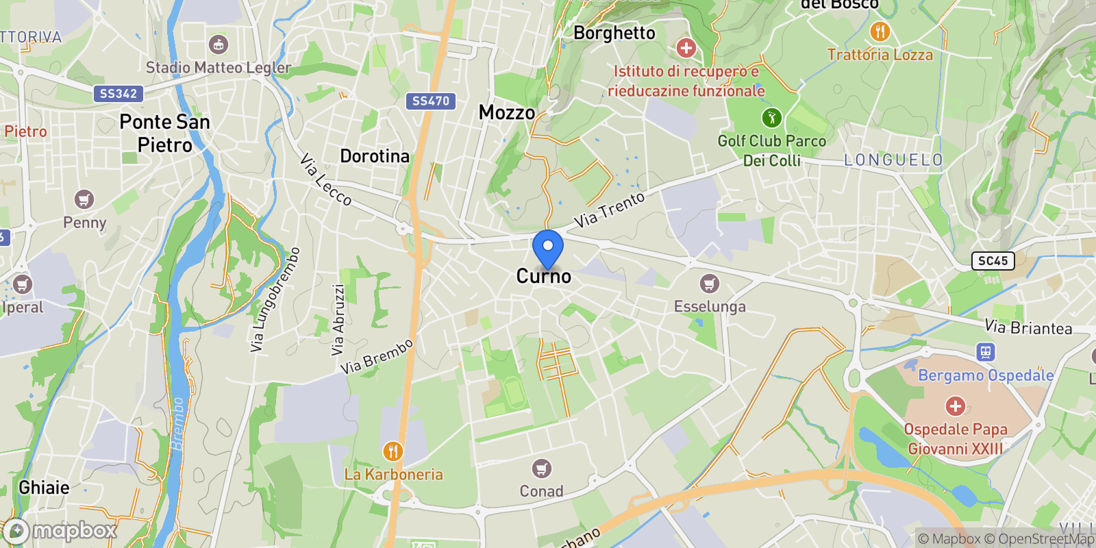 Map showing Curno, Lombardy, Italy.
