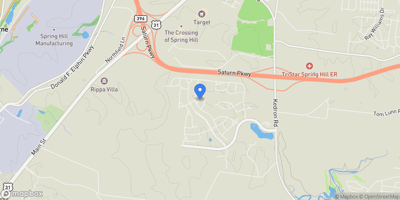 Map showing 1106 Davidson Walk, Spring Hill, Tennessee, United States.