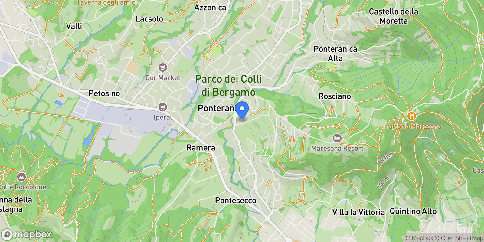 Map showing Ponteranica, Lombardy, Italy.