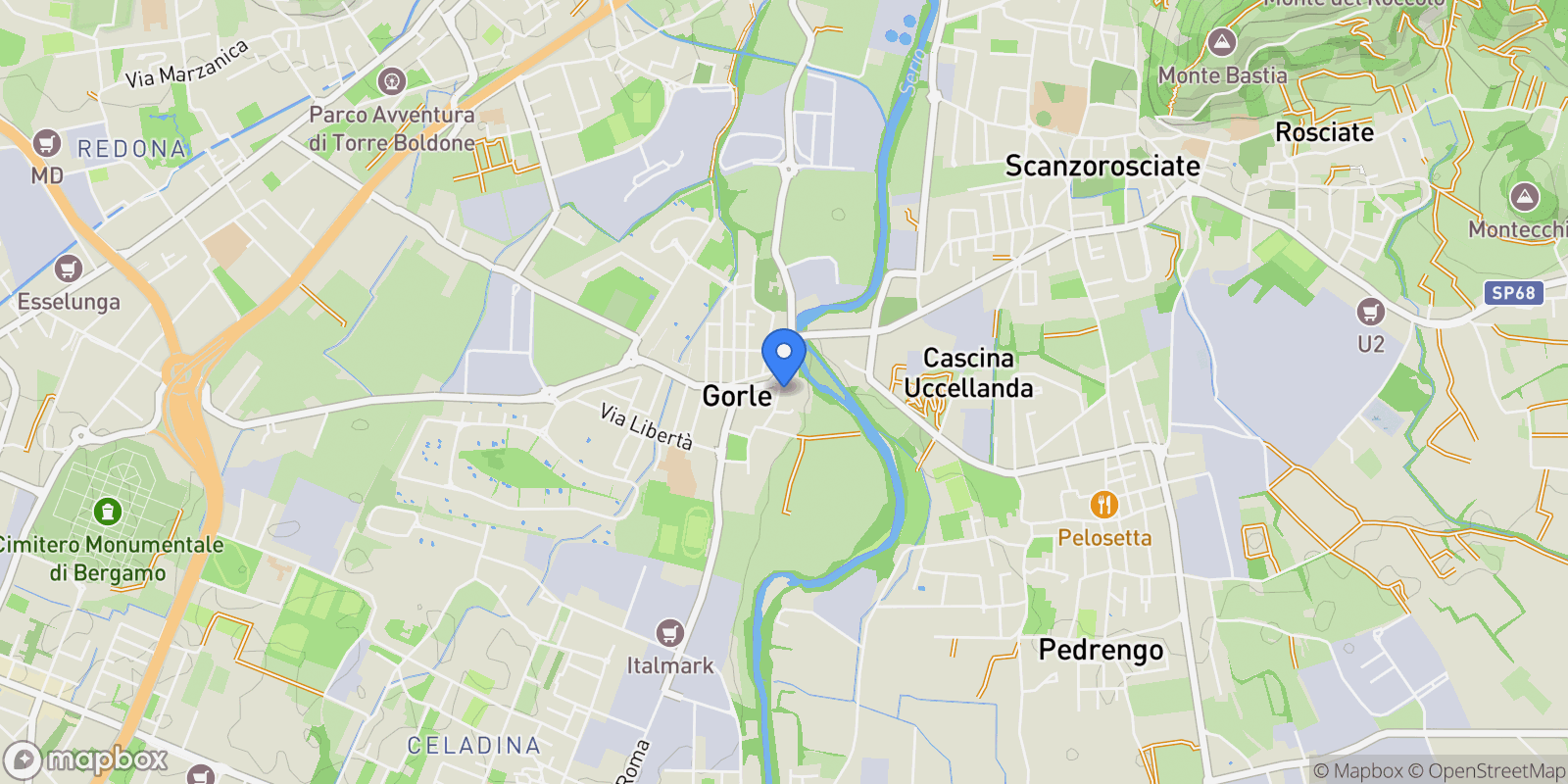 Map showing Gorle, Lombardy, Italy.