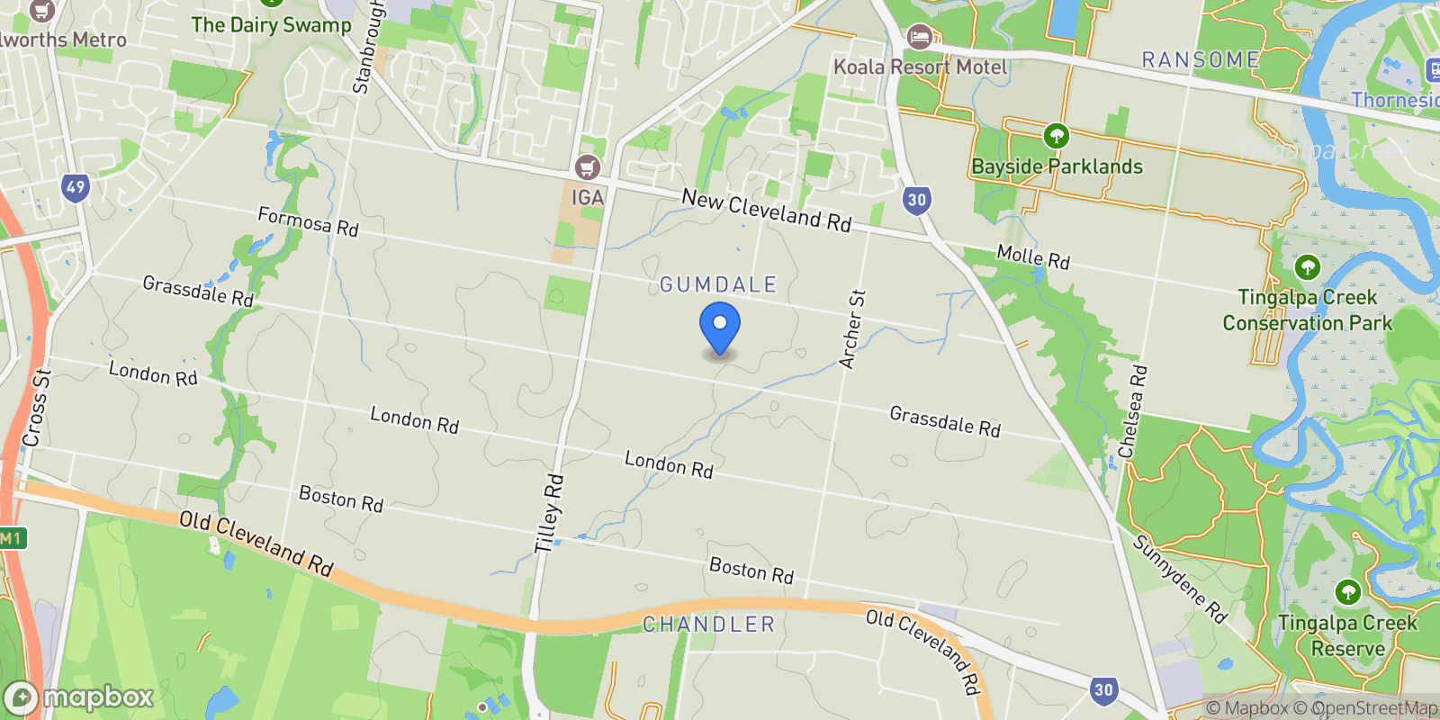 Map showing 560 Grassdale Road Gumdale, Brisbane, QLD 4154, Brisbane, Queensland, Australia.