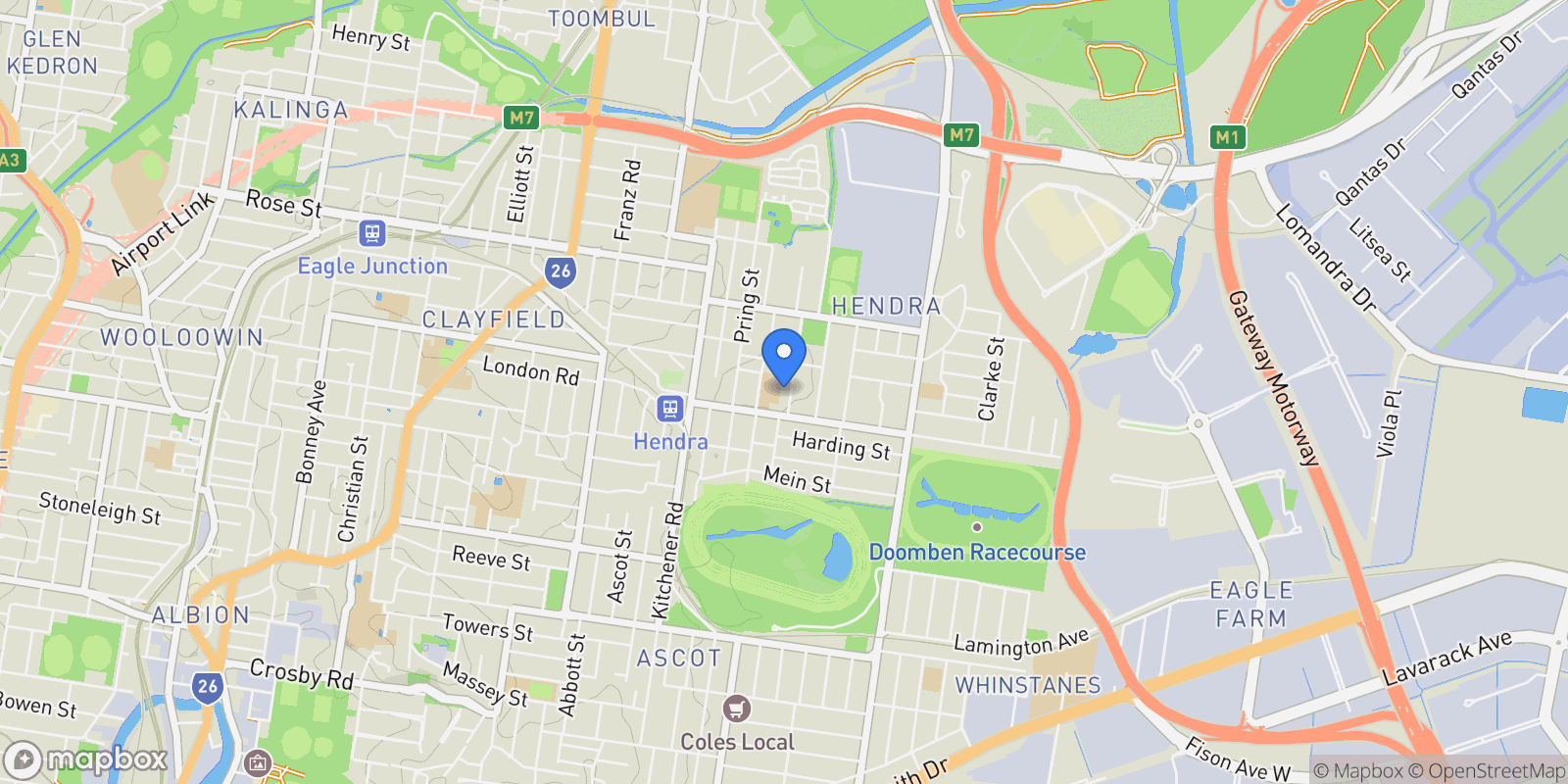 Map showing 20 Burilda Street Hendra, Brisbane, QLD 4011, Brisbane, Queensland, Australia.