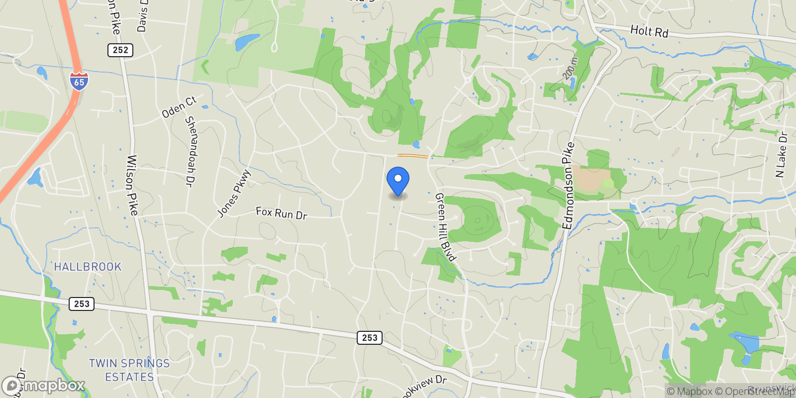 Map showing 828 Woodburn Dr, Nashville, Tennessee, United States.