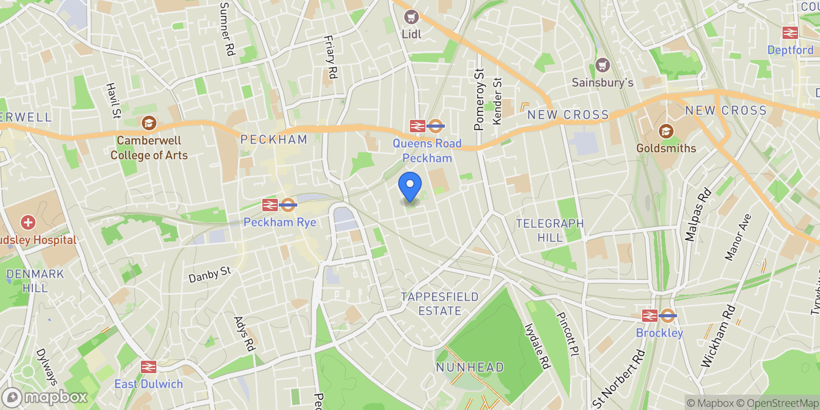 Map showing Dayton Grove, London, England, United Kingdom.
