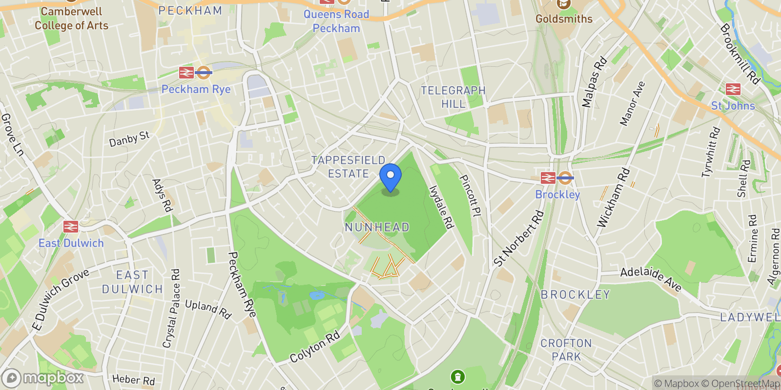 Map showing Waveney Avenue, Nunhead, London, England, United Kingdom.