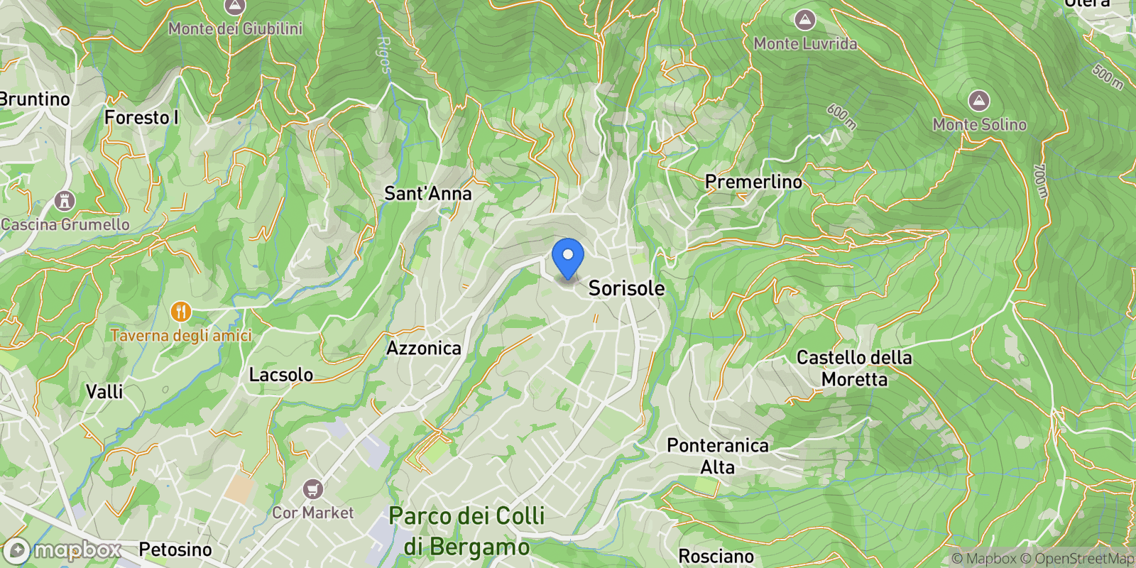 Map showing Sorisole, Lombardy, Italy.