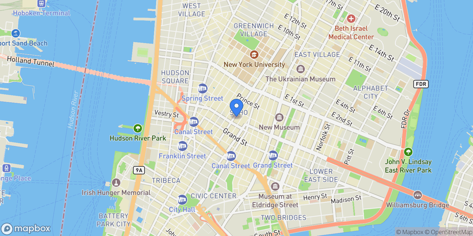Map showing 508 BROADWAY, New York, New York, United States.