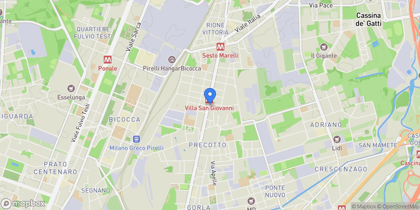 Map showing Viale Monza, 270, 20128 Milano MI, Italy, Milan, Lombardy, Italy.