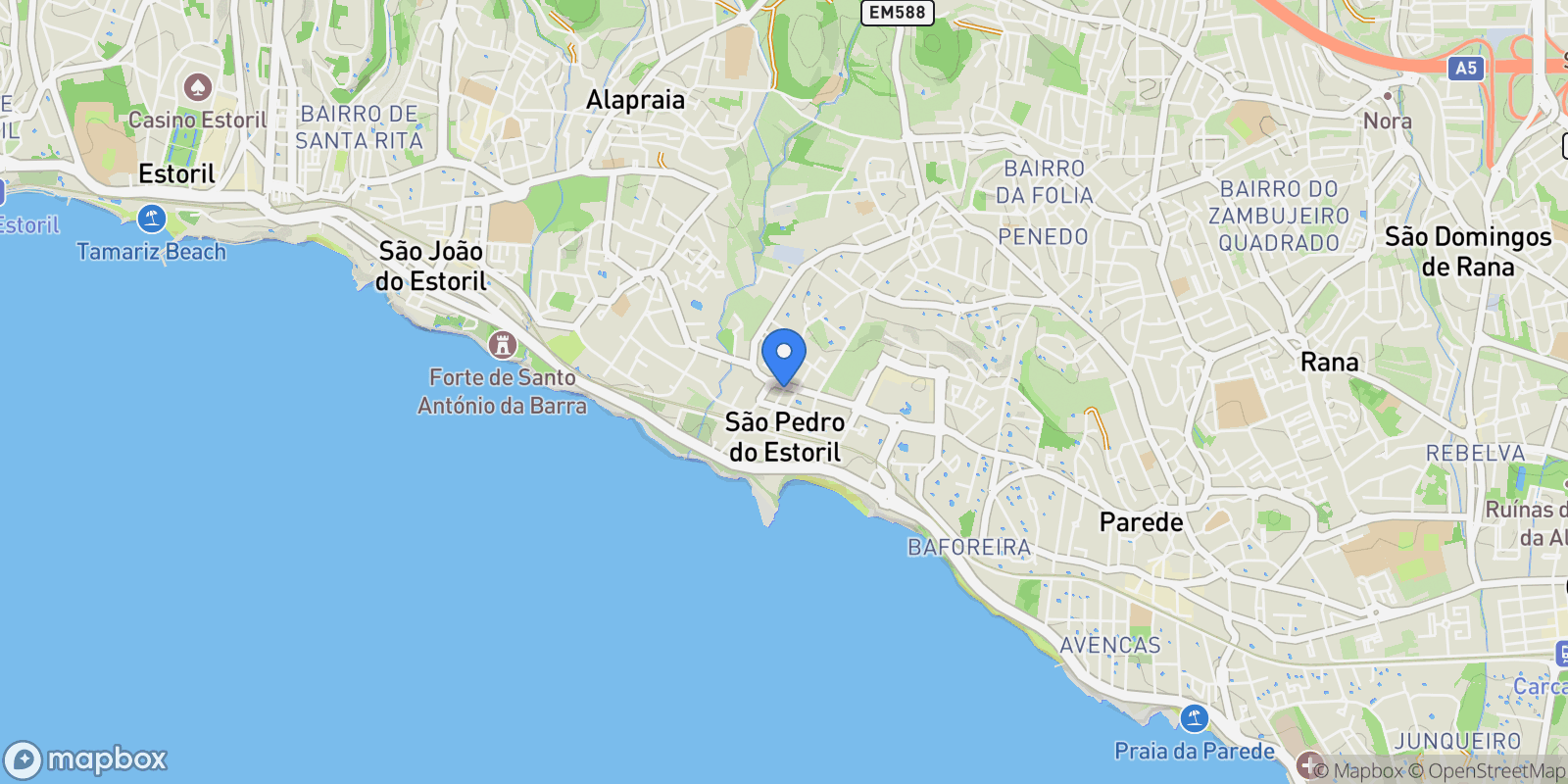 Map showing Lisboa, Estoril, Cascais e Estoril, Lisbon.