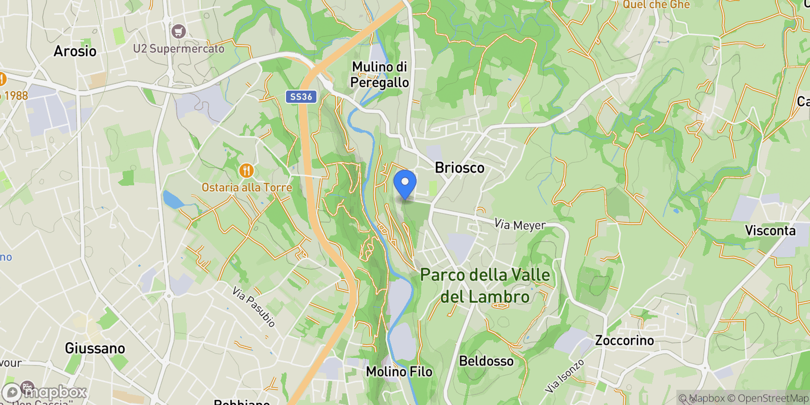 Map showing Via E. Fermi, Briosco, Lombardy, Italy.