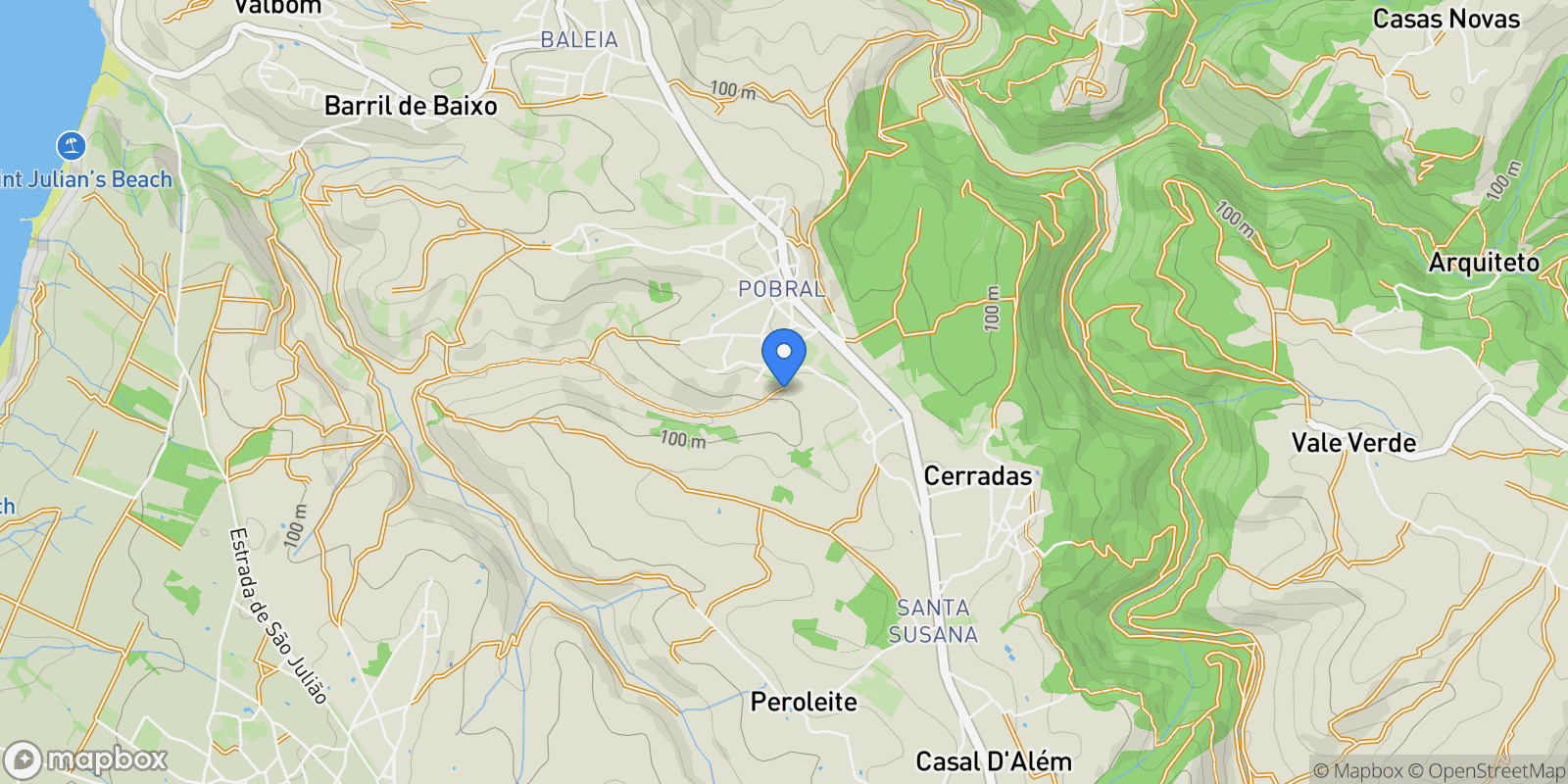 Map showing Fontanelas, Lisboa, São João das Lampas, Lisbon, Portugal.