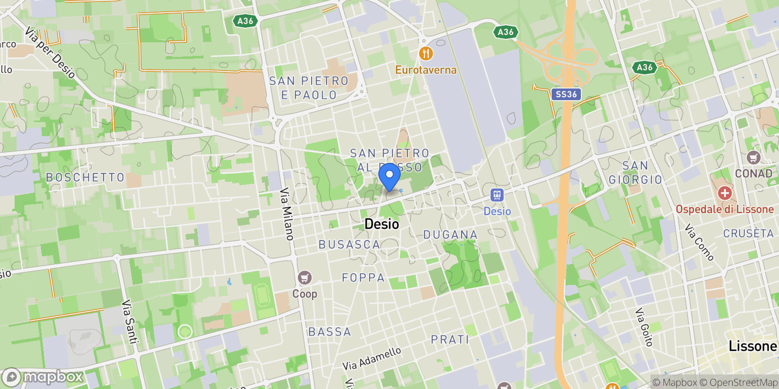 Map showing Via Borghetto, Desio, Lombardy, Italy.