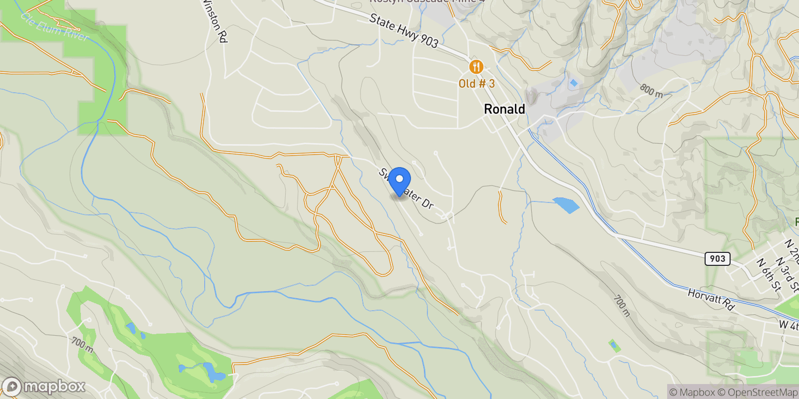 Map showing 140 Big Rock Lane, Cle Elum, Washington, United States.