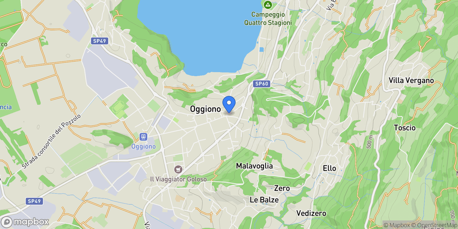 Map showing Via 1º Maggio, Oggiono, Lombardy, Italy.