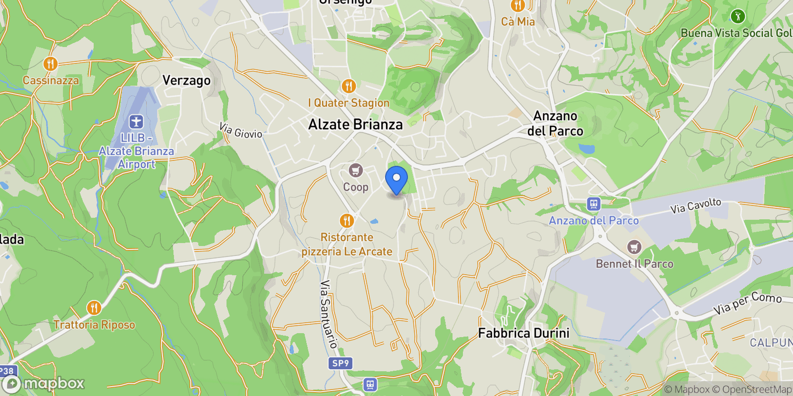 Map showing Via Anzani, 126, 22040 Alzate Brianza CO, Italy, Alzate Brianza, Lombardy, Italy.