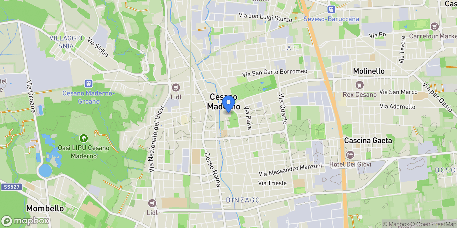Map showing Via Monteverdi, Cassina Savina, Lombardy, Italy.