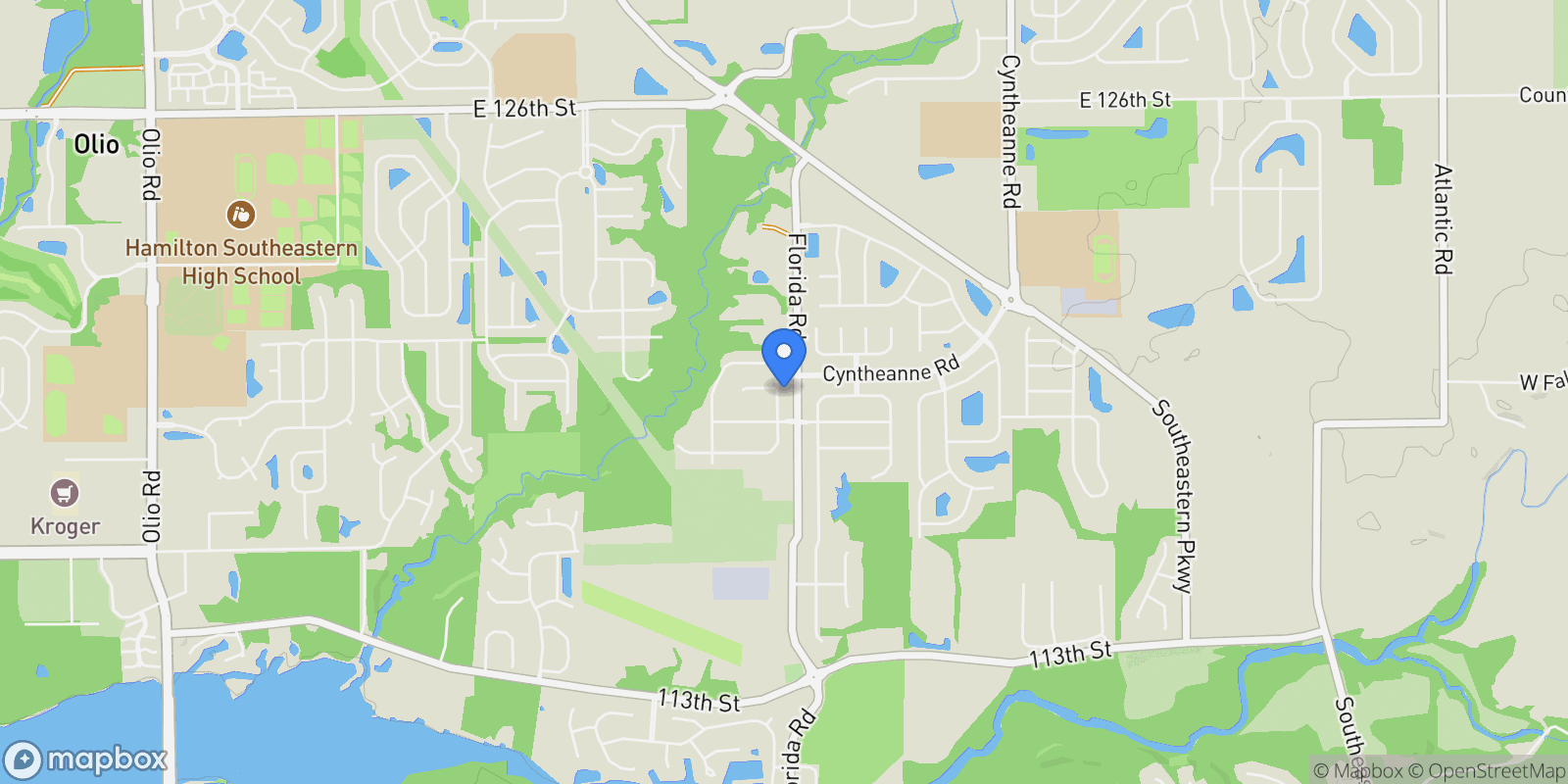 Map showing 15269 Garden Mist Place, Fortville, Indiana, United States.