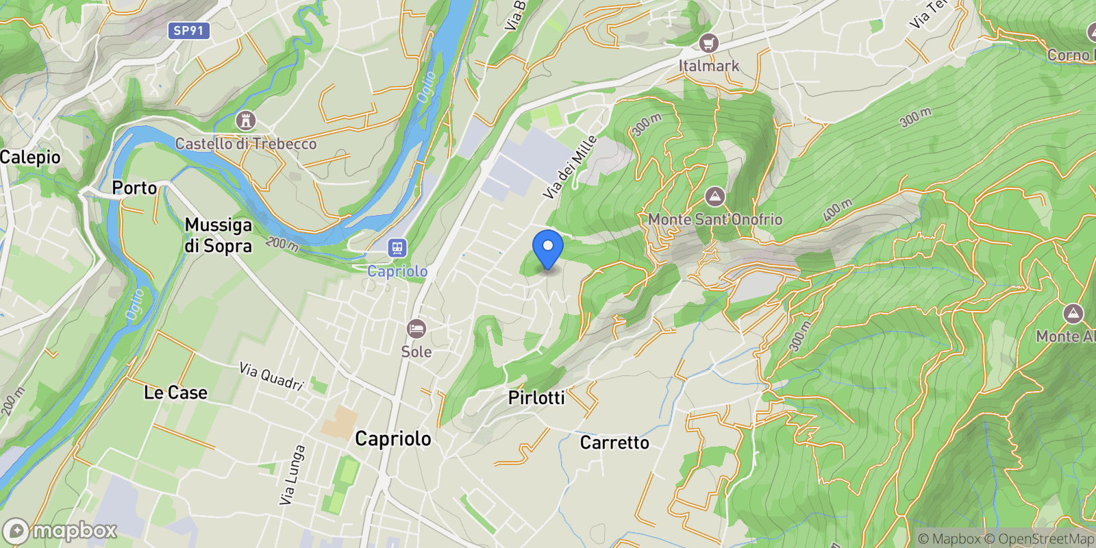 Map showing Via Petrarca 34, Capriolo, Lombardy, Italy.