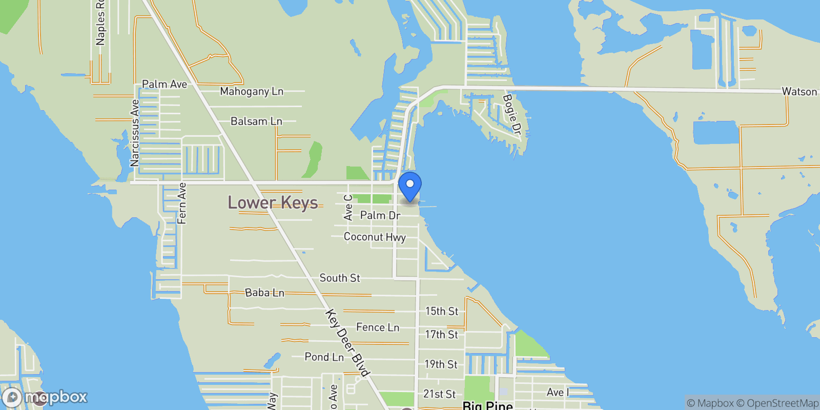 Map showing 30468 Oleander Blvd, Big Pine, FL 33043, Big Pine Key, Florida, United States.