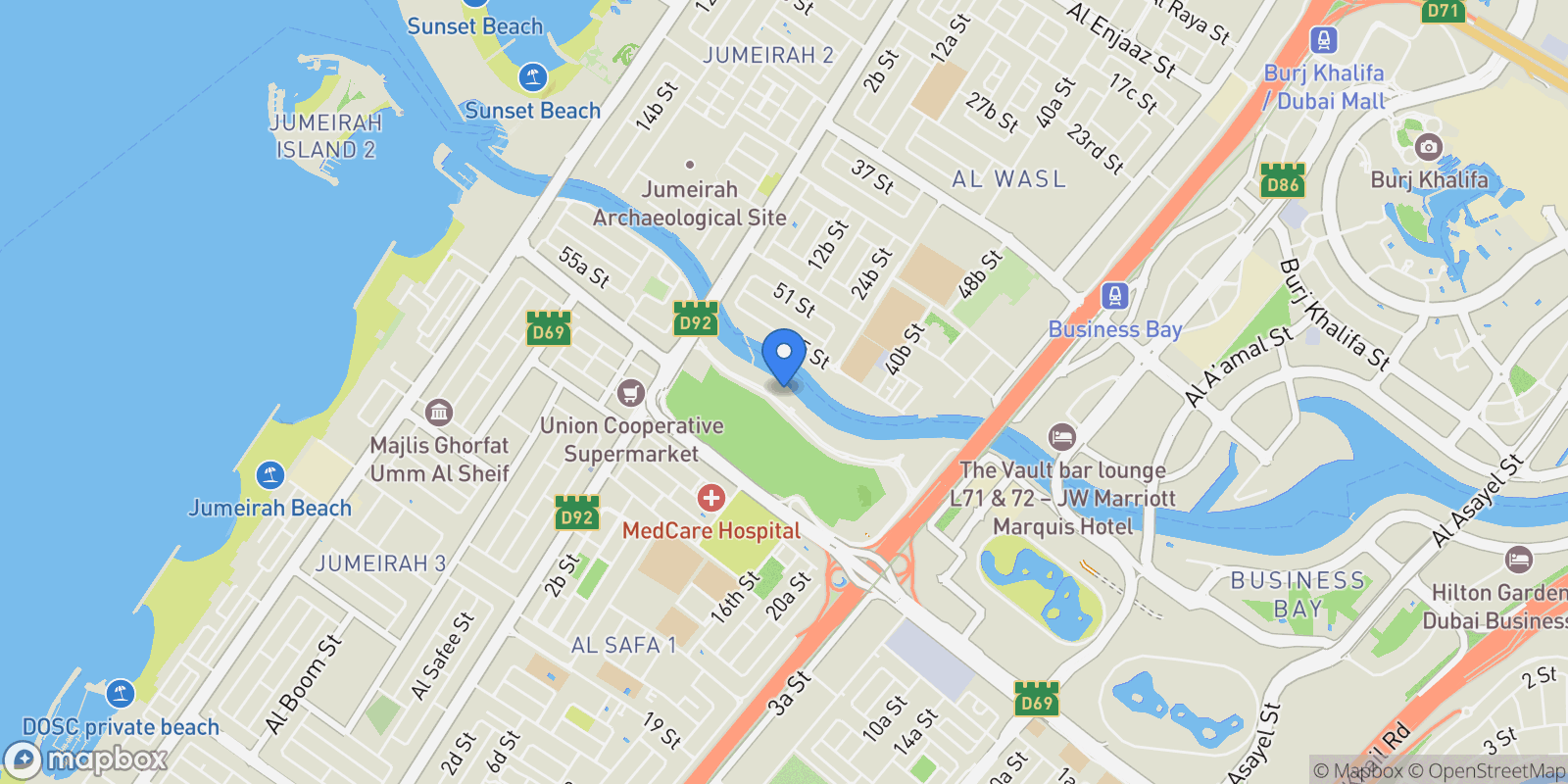 Map showing Dubai, Dubai, United Arab Emirates.