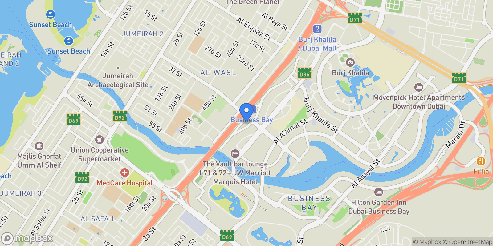 Map showing Dubai, Dubai, United Arab Emirates.