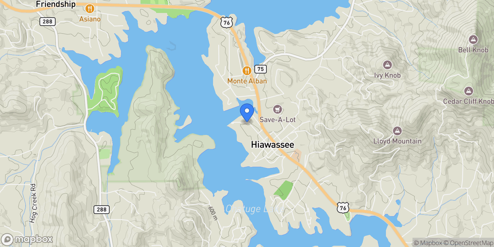 Map showing Hiawassee, Georgia, United States.