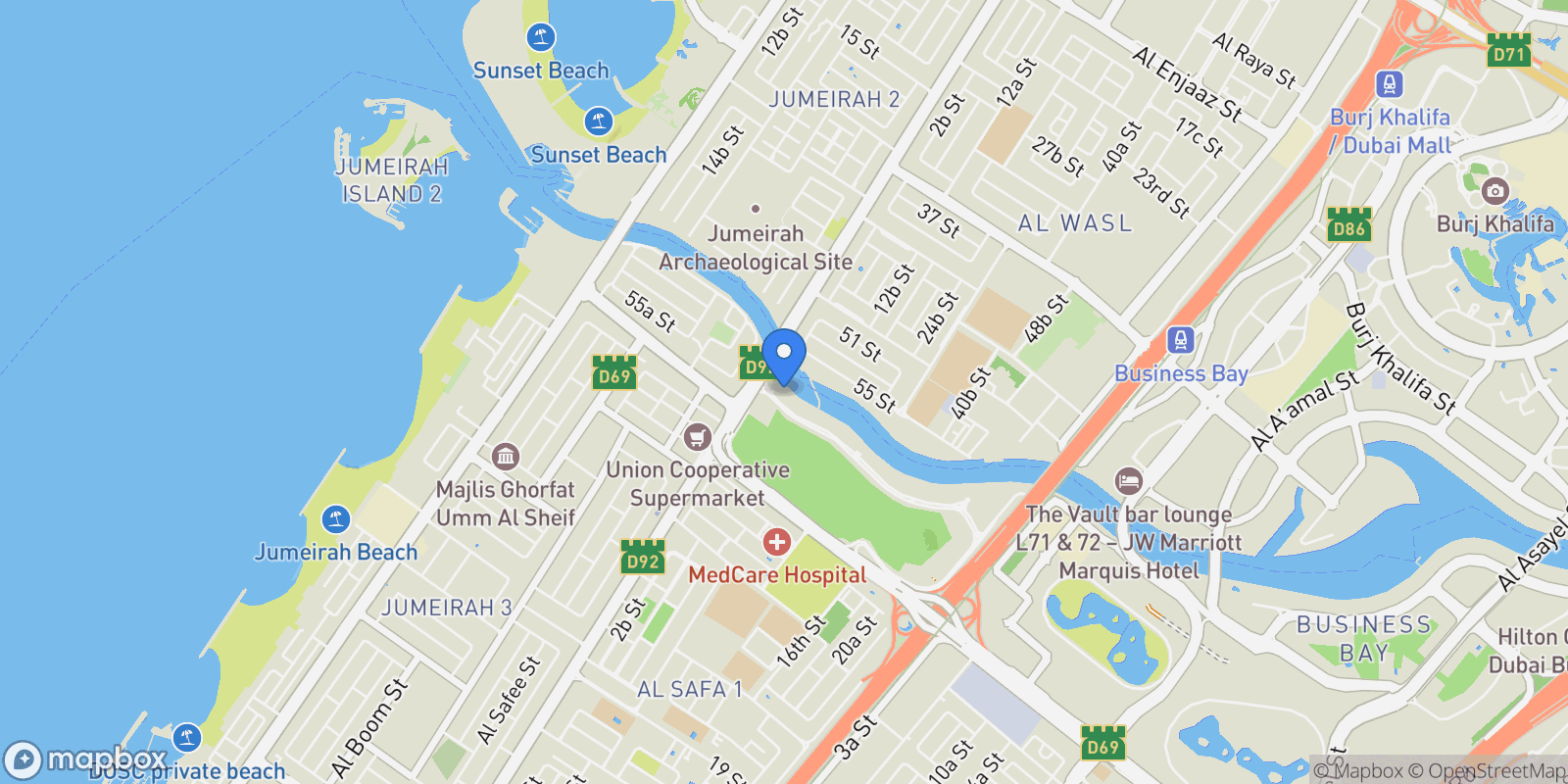 Map showing Dubai, Dubai, United Arab Emirates.