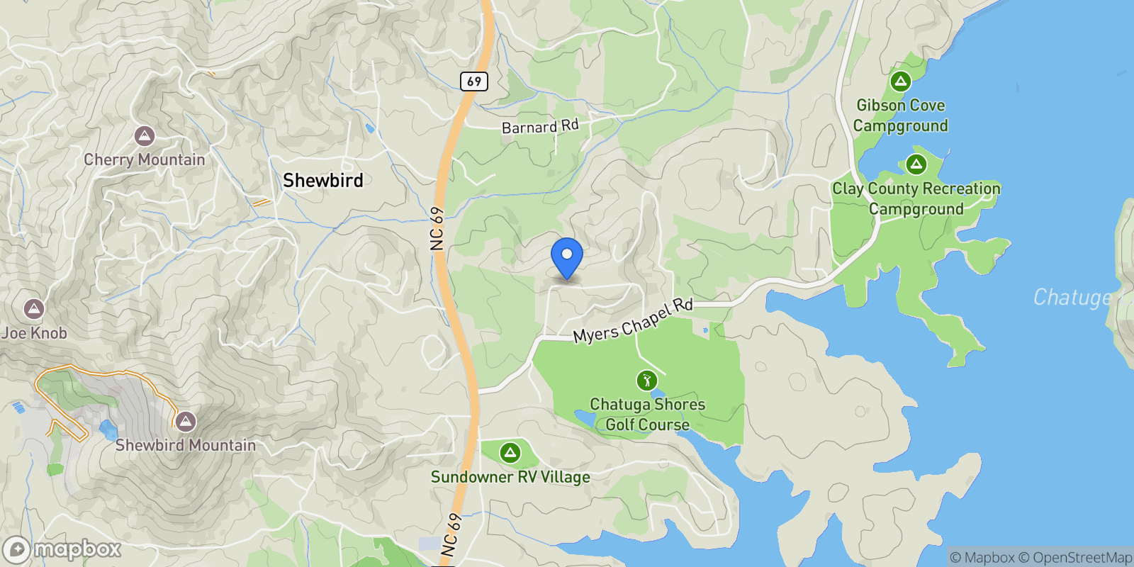 Map showing Hayesville, North Carolina, United States.