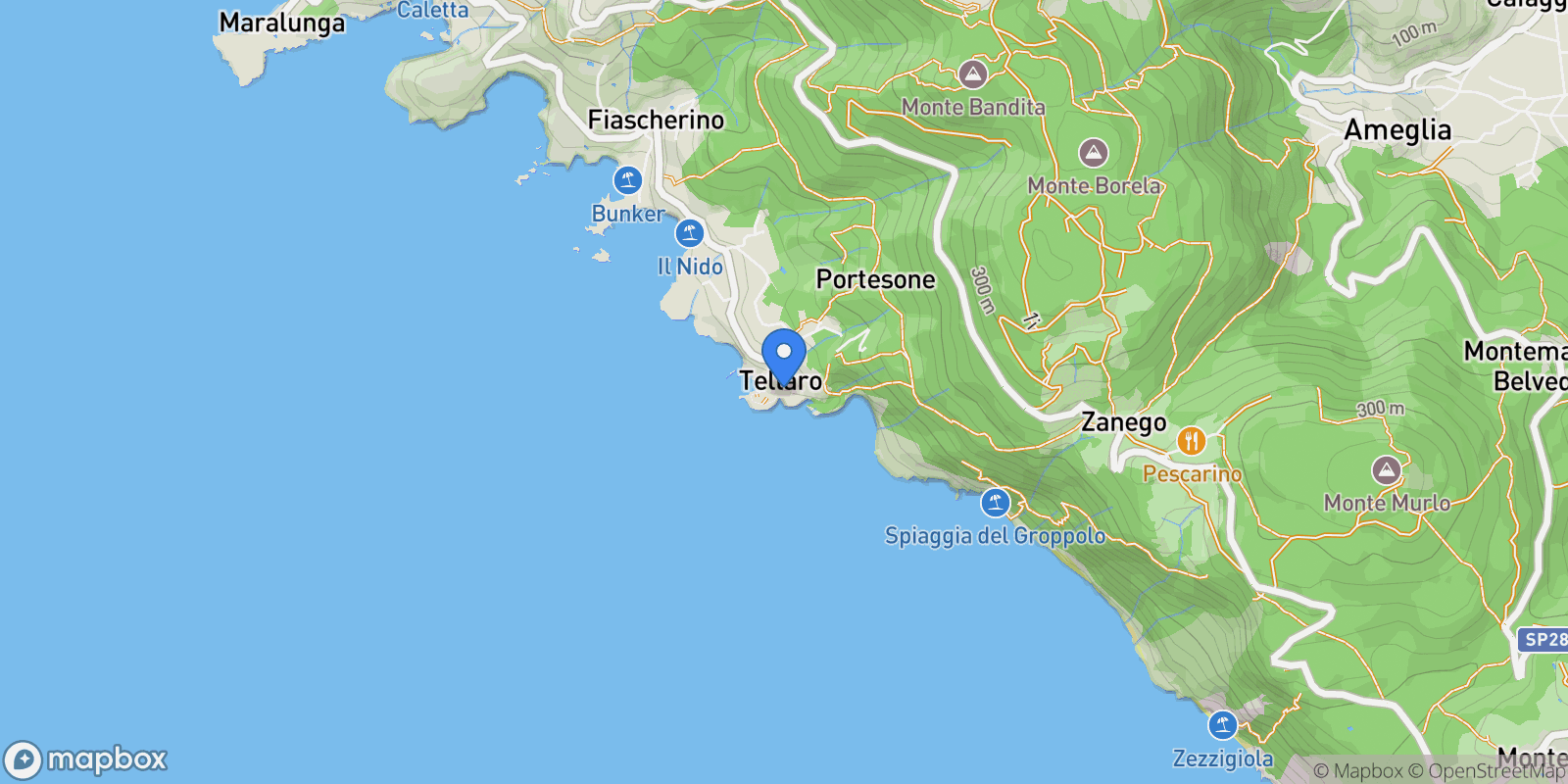 Map showing Piazza Figoli, 19032 Tellaro SP, Italy, Tellaro, Liguria, Italy.
