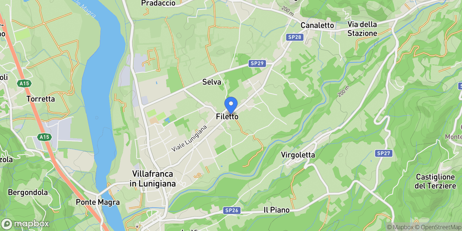 Map showing Piazza Fatebenefratelli, 1, 54028 Filetto MS, Italy, Filetto, Tuscany, Italy.