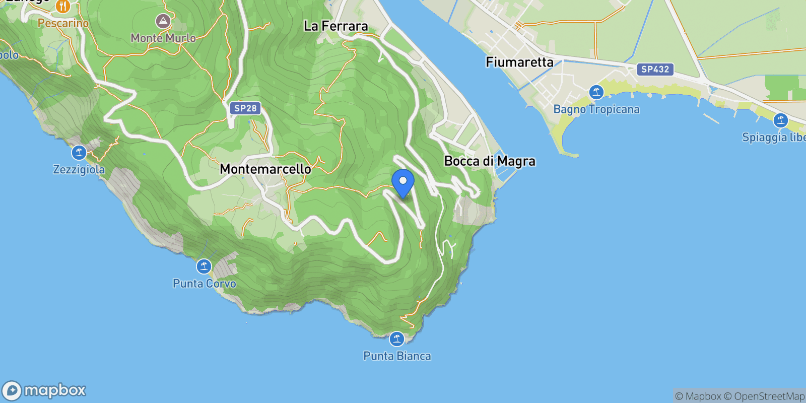 Map showing Via della Pace, 19, 19031 Ameglia SP, Italy, Liguria, Italy.