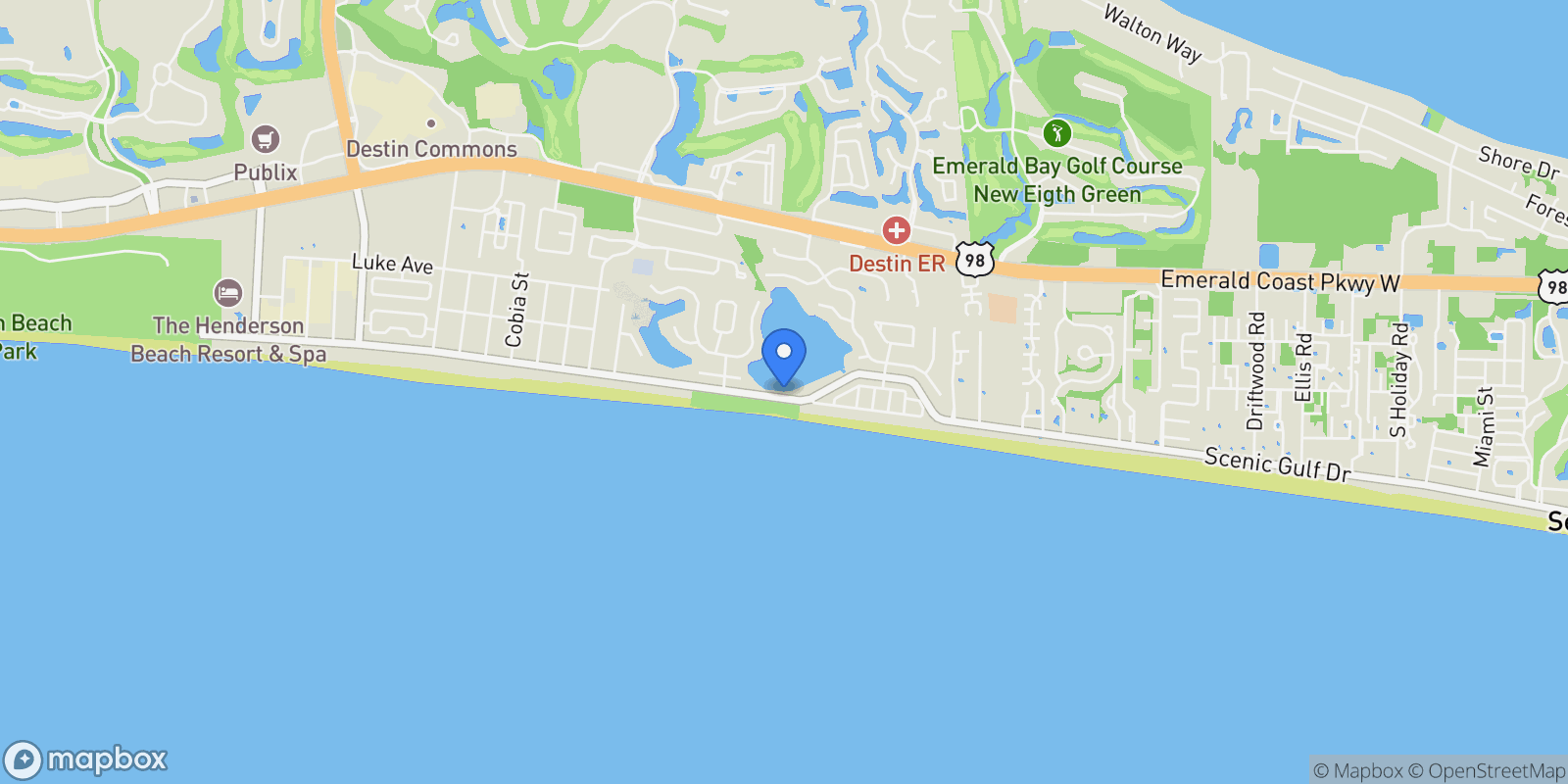 Map showing 3551 Scenic Hwy 98 20, Destin, FL 32541, Destin, Florida, United States.