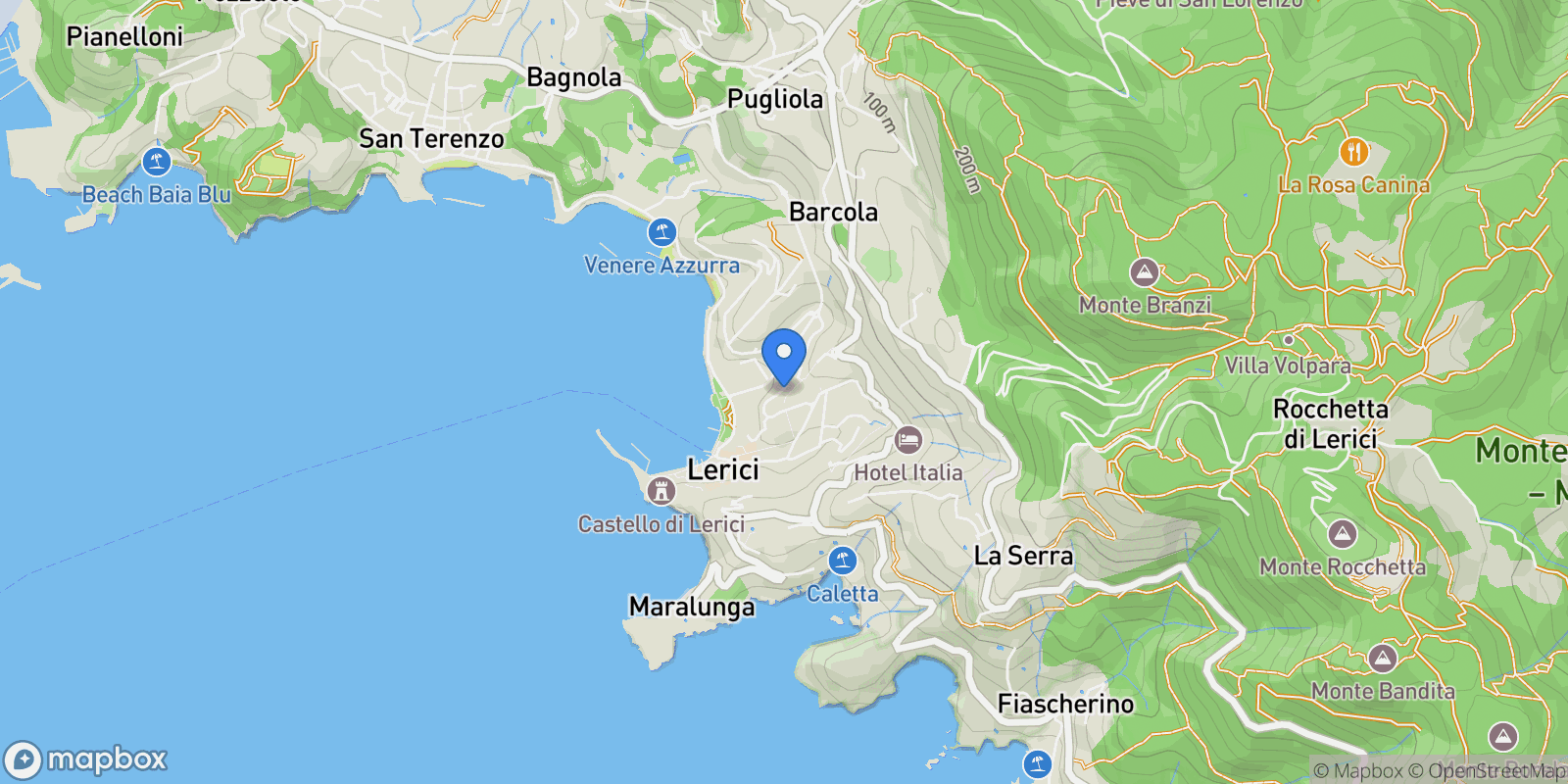 Map showing Via della Repubblica, 67, 19032 Lerici SP, Italy, Lerici, Liguria, Italy.