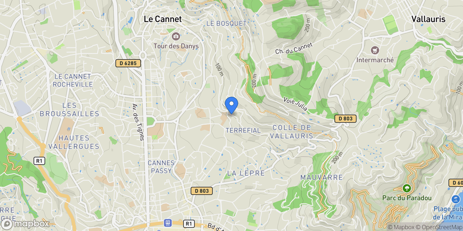 Map showing 50 Boulevard d'Oxford, Cannes, Provence-Alpes-Côte d'Azur, France.