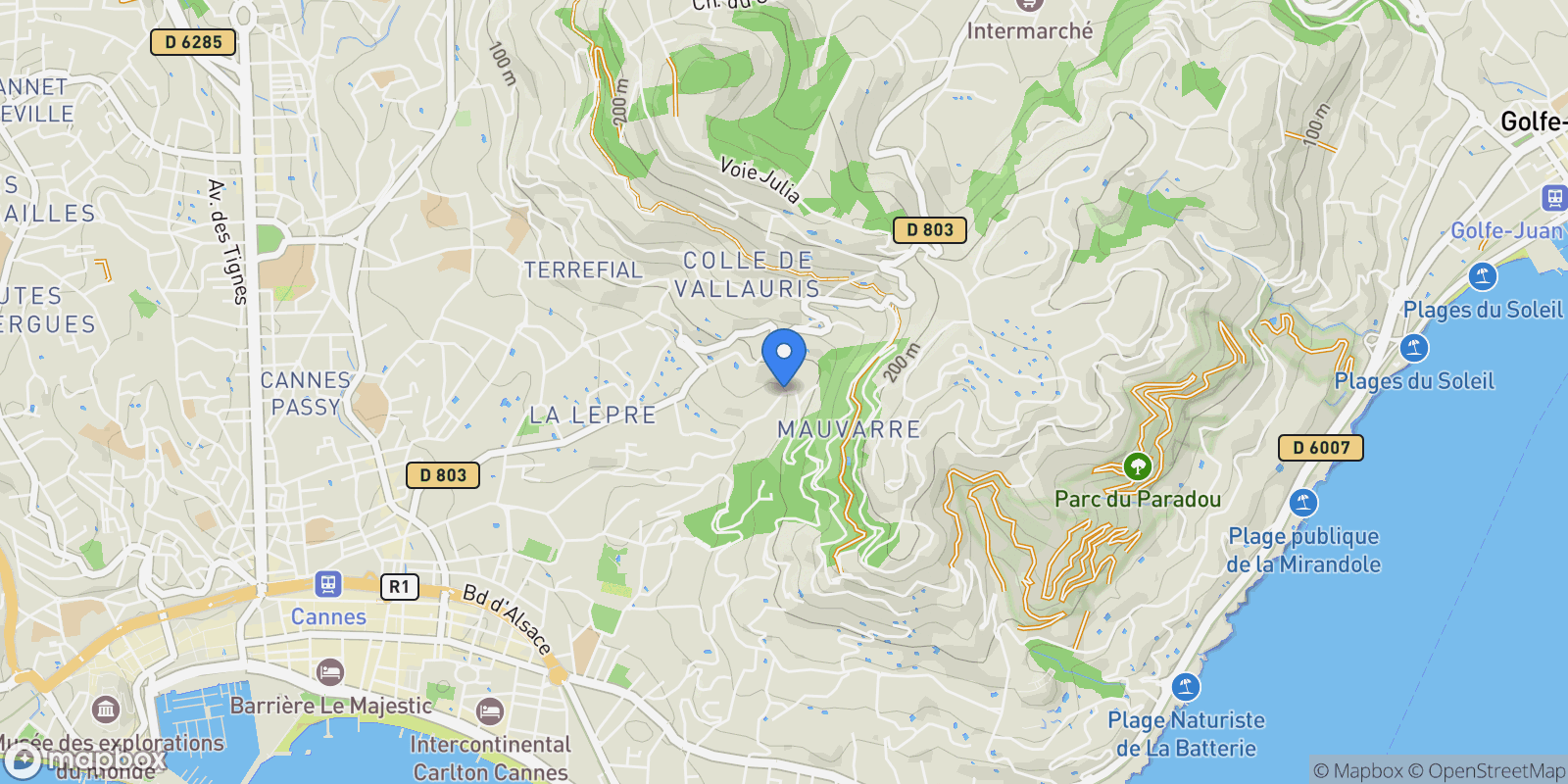 Map showing 9 Avenue Fiesole, Cannes, Provence-Alpes-Côte d'Azur, France.