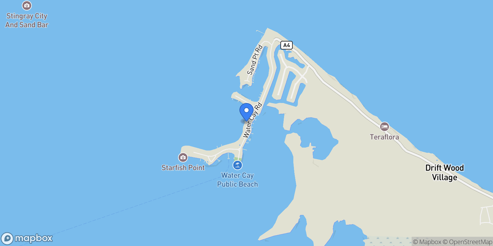 Map showing 416 Water Cay Rd, Down Around The Corner, Cayman Kai, 04~, Rum Point, North Side, Cayman Islands.