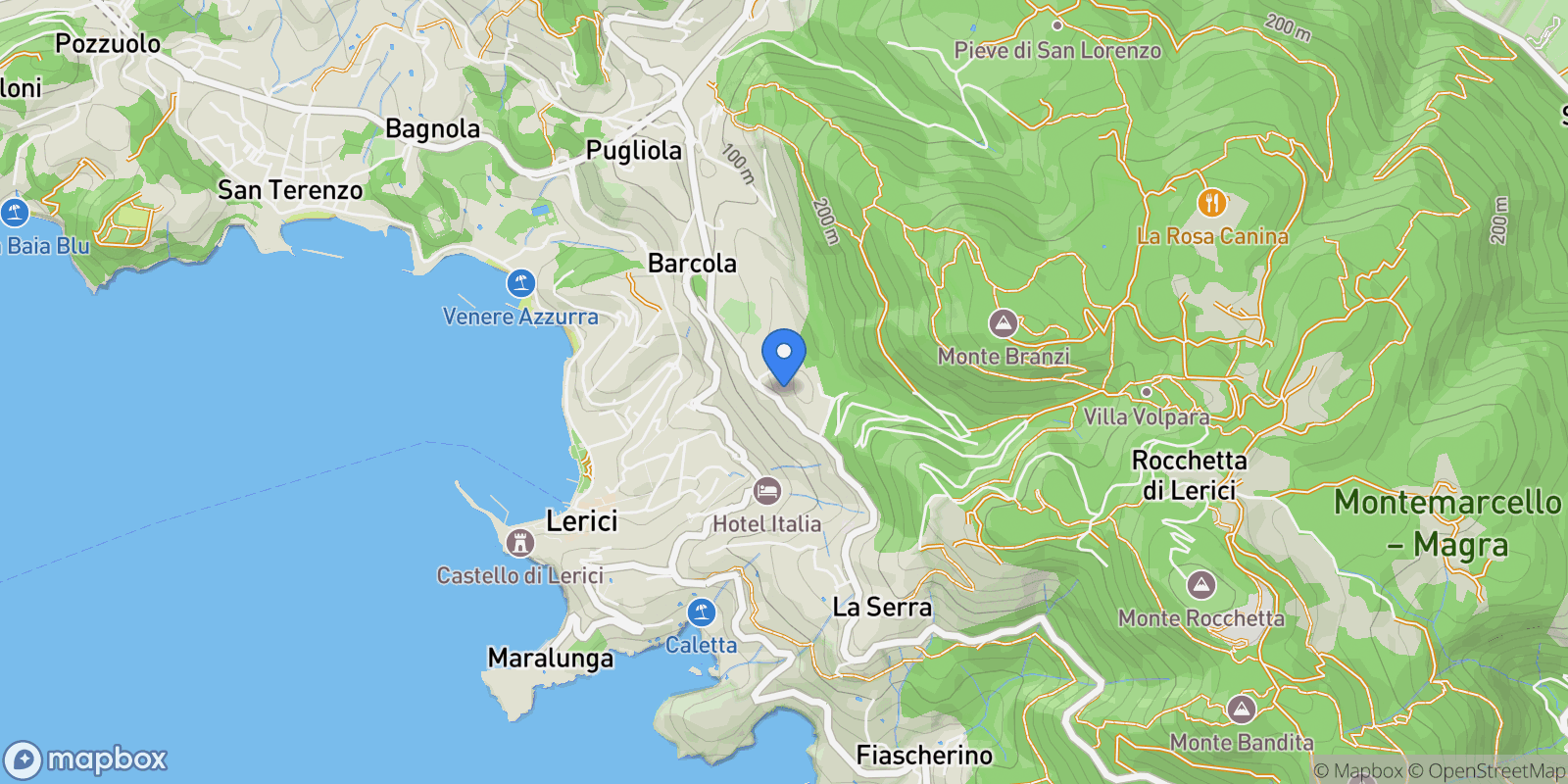 Map showing Località Catene, 6, 19032 Lerici SP, Italy, Lerici, Liguria, Italy.