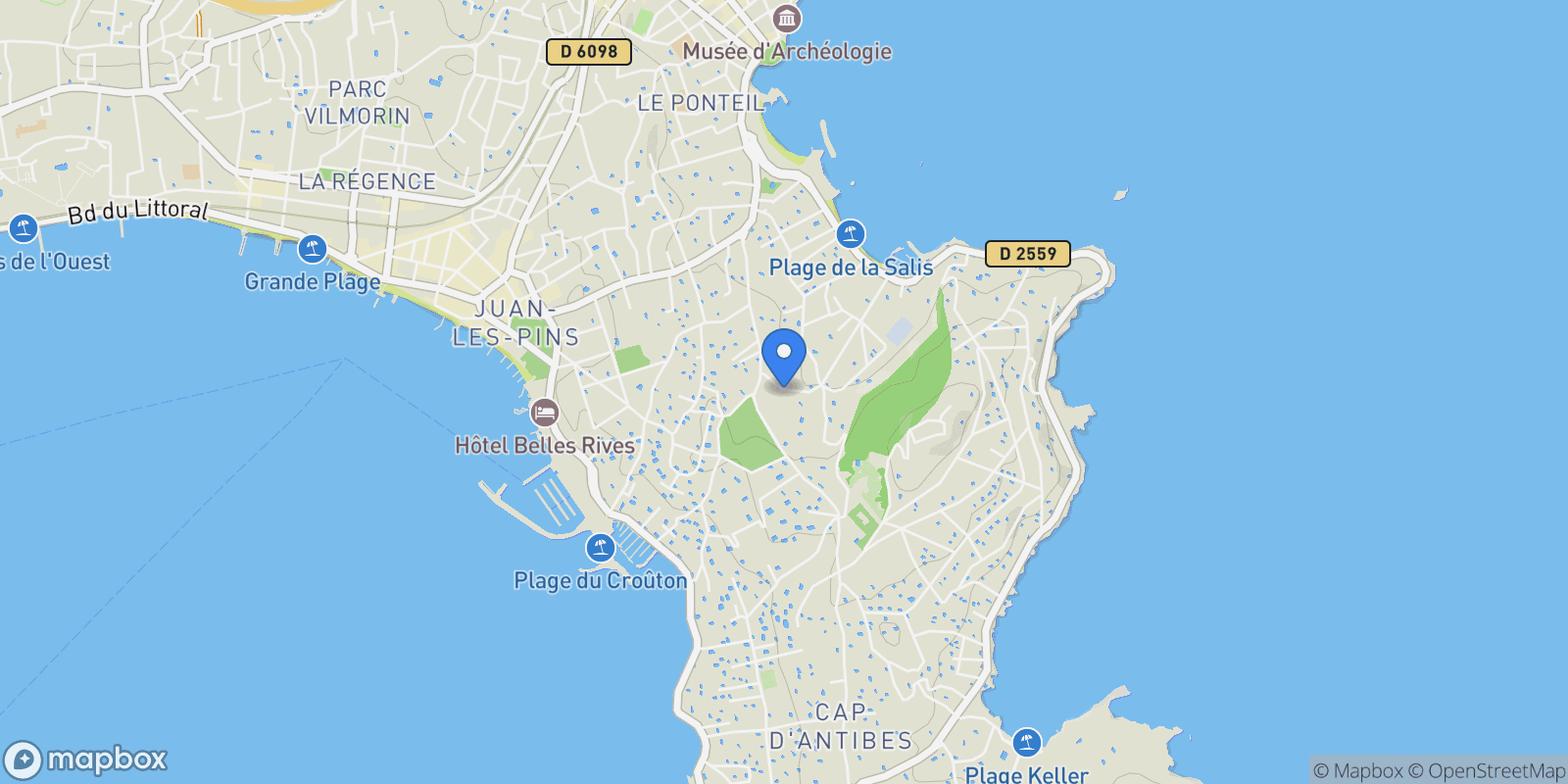 Map showing 39 Avenue de la Salis, Antibes, Provence-Alpes-Côte d'Azur, France.