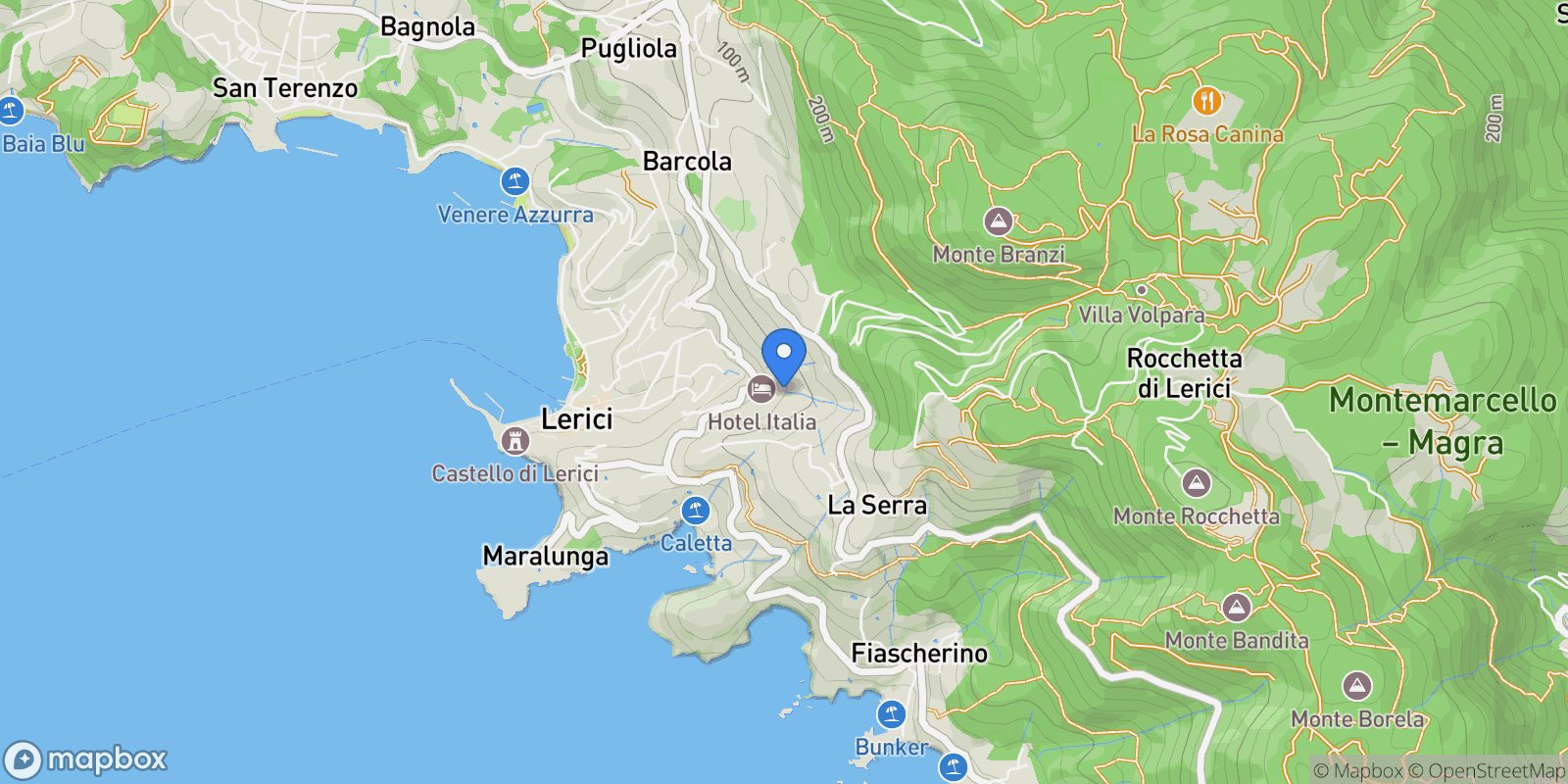 Map showing V. Carbognano 3 ° Traversa, 19032 Lerici SP, Italy, Lerici, Liguria, Italy.