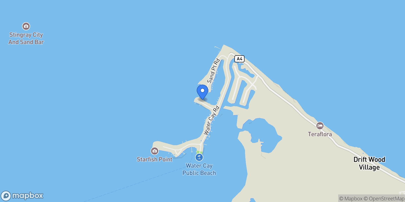 Map showing 92 Finger Cay Rd , Cayman Kai, 06~, Rum Point, North Side, Cayman Islands.