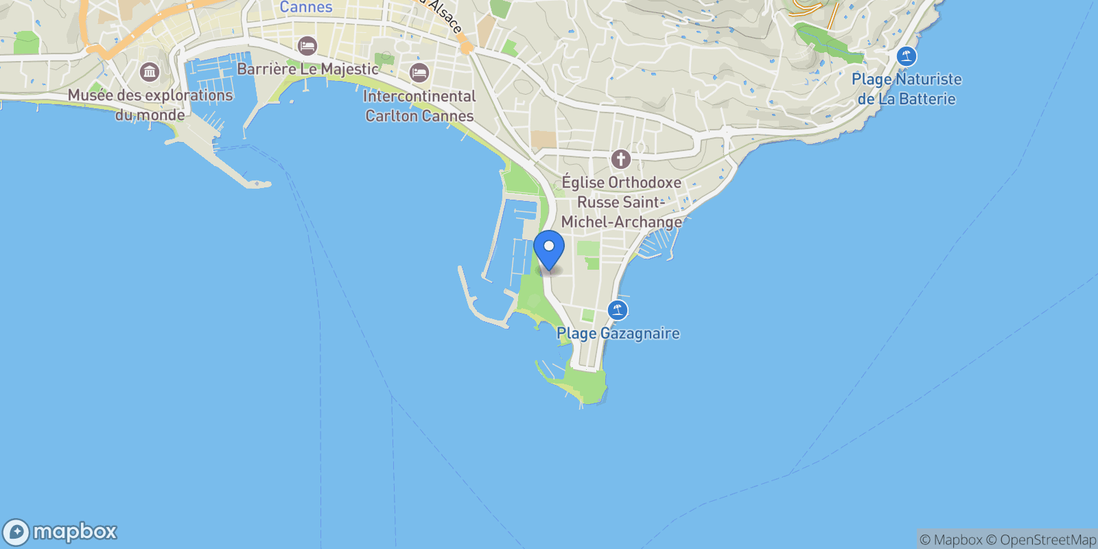 Map showing 106 Boulevard de la Croisette, Cannes, Provence-Alpes-Côte d'Azur, France.