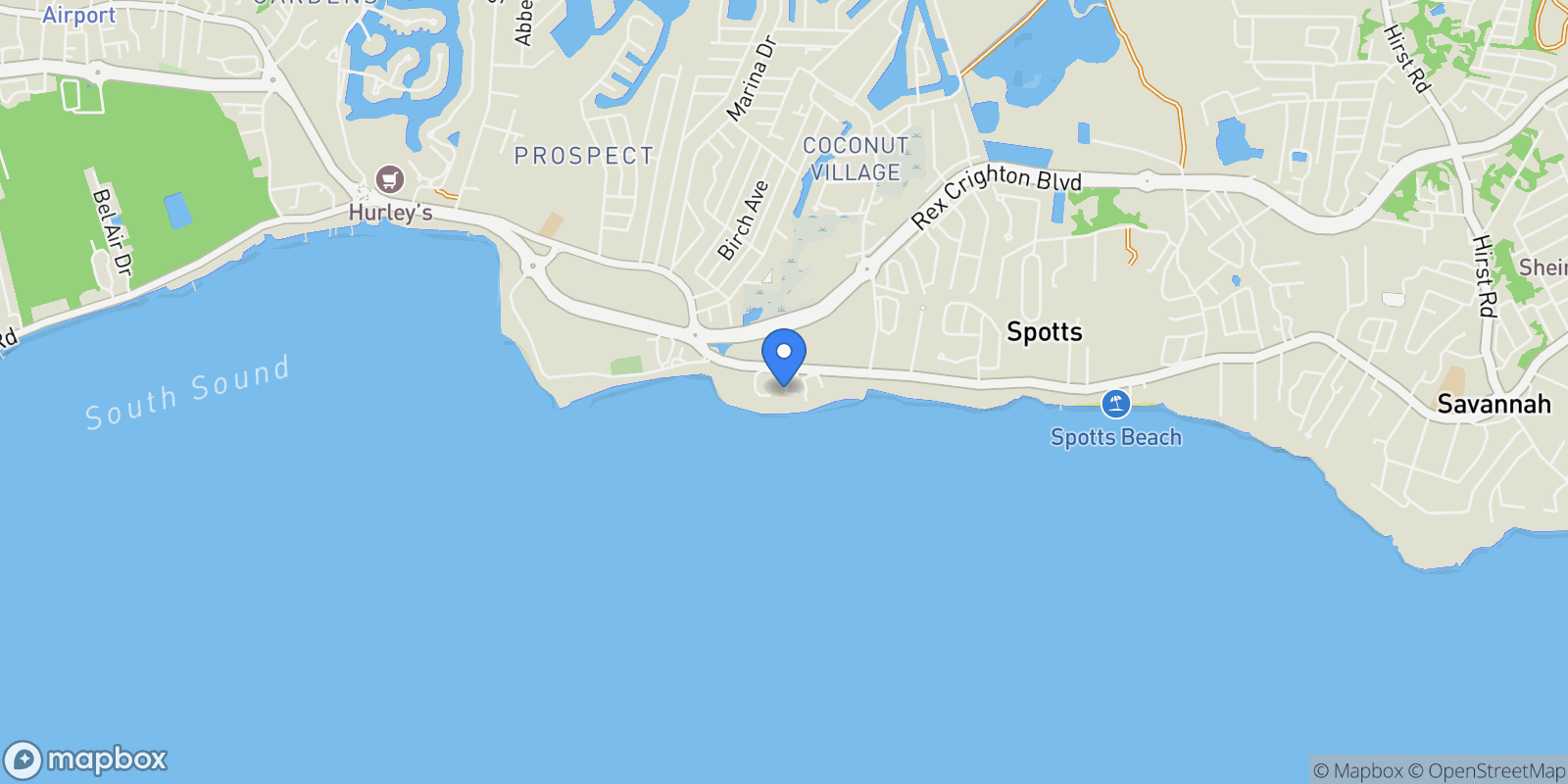 Map showing Shamrock Rd. Ocean Club 419, Prospect, 04~, Patricks Island, George Town, Cayman Islands.